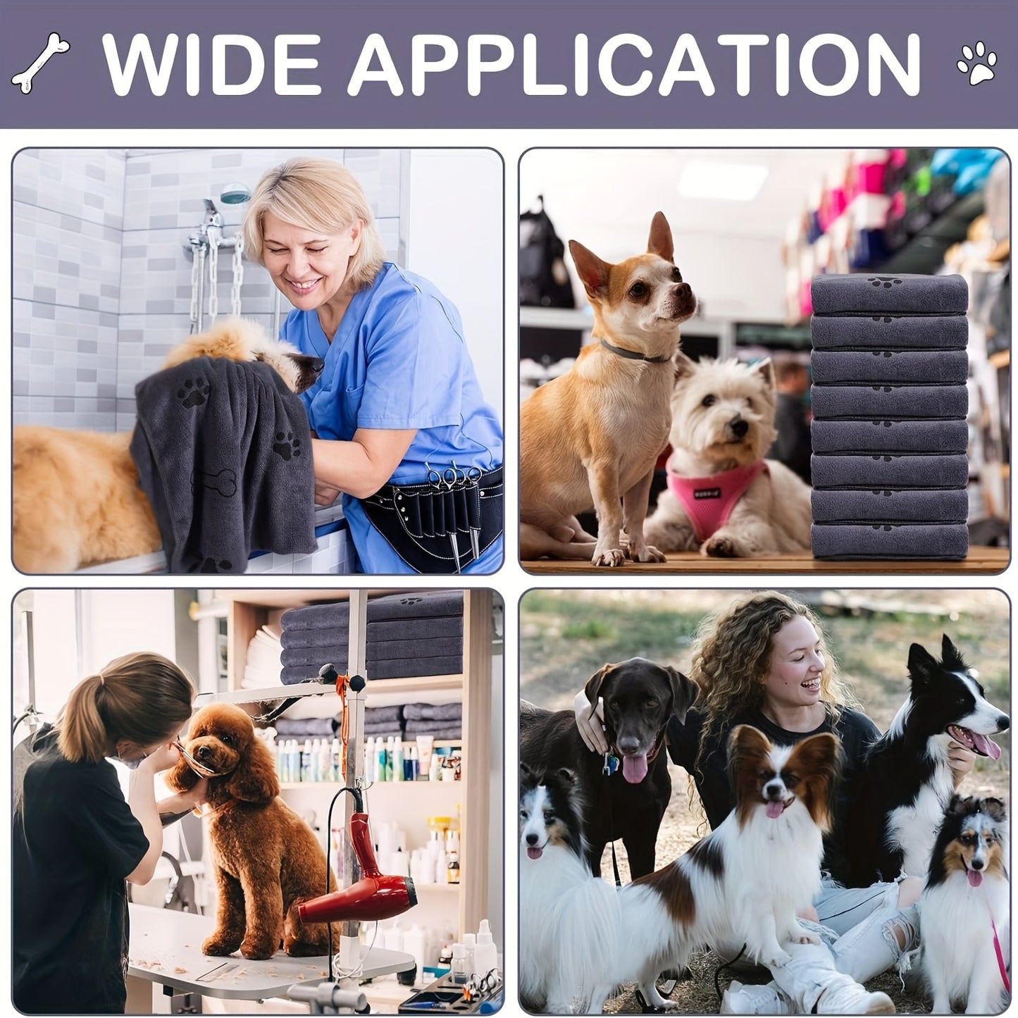Quick-Drying Microfiber Dog Towel - Absorbent Pet Bath Product for Medium Dogs, Perfect for Drying Wet Paws and Fur