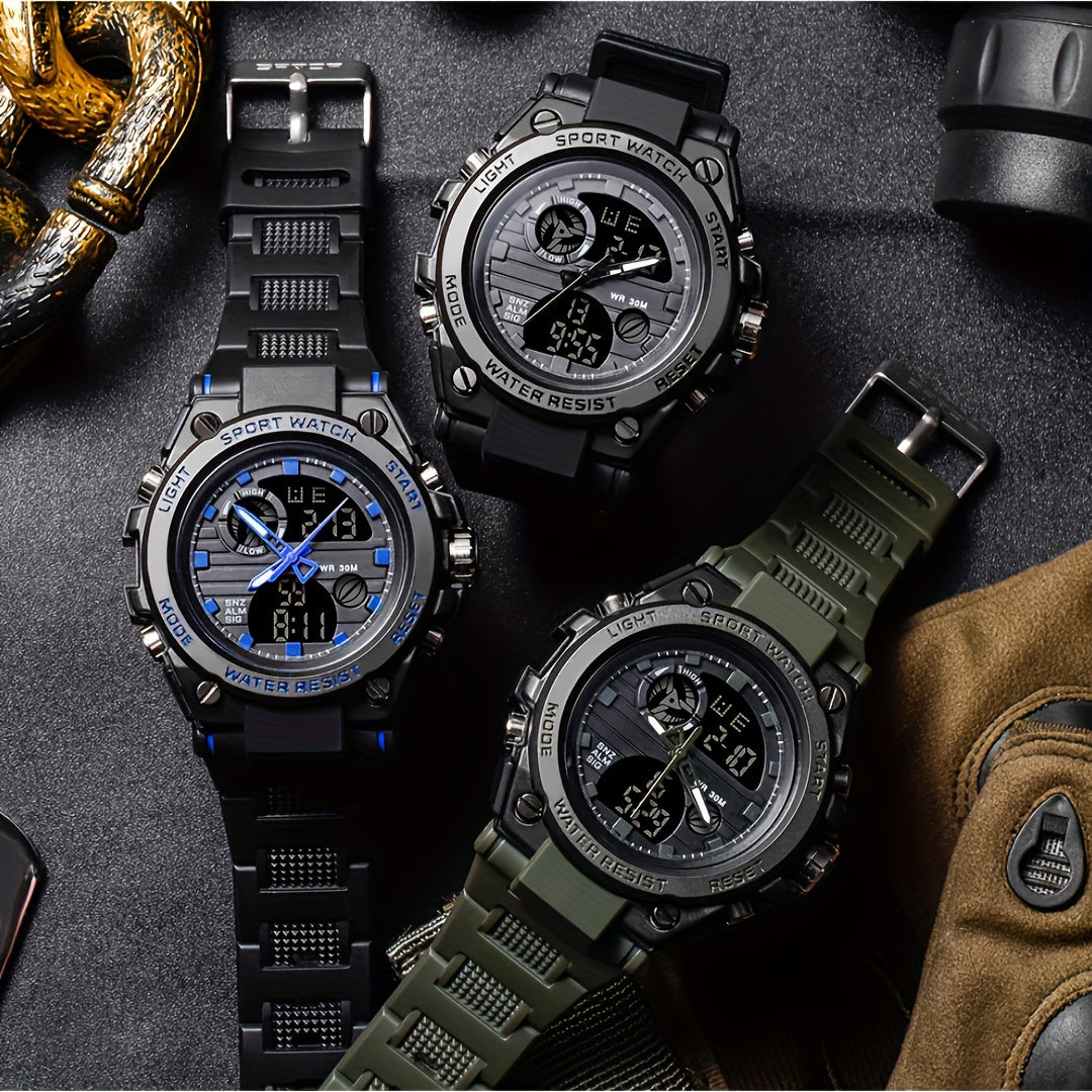 Men's Outdoor LED Dual Display Watch