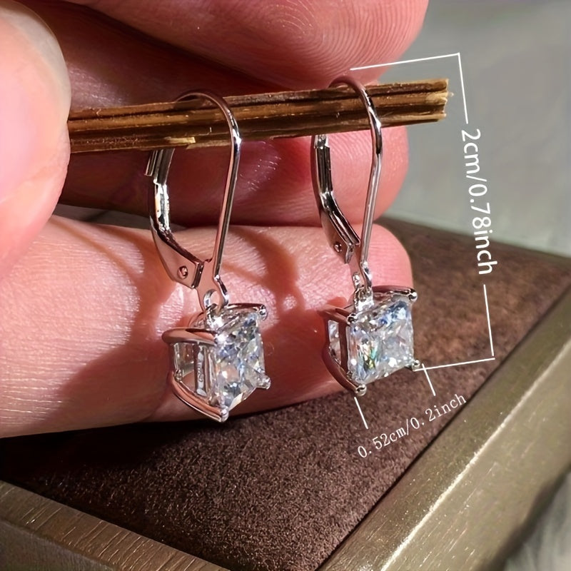 Elegant Square Zircon Hoop Earrings