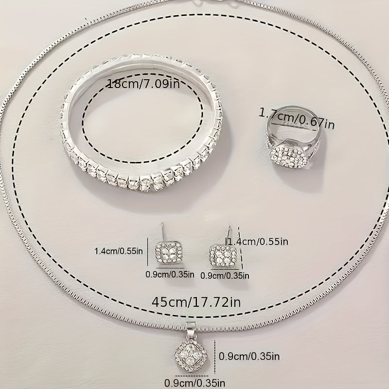 6pc Round Rhinestone Watch Set
