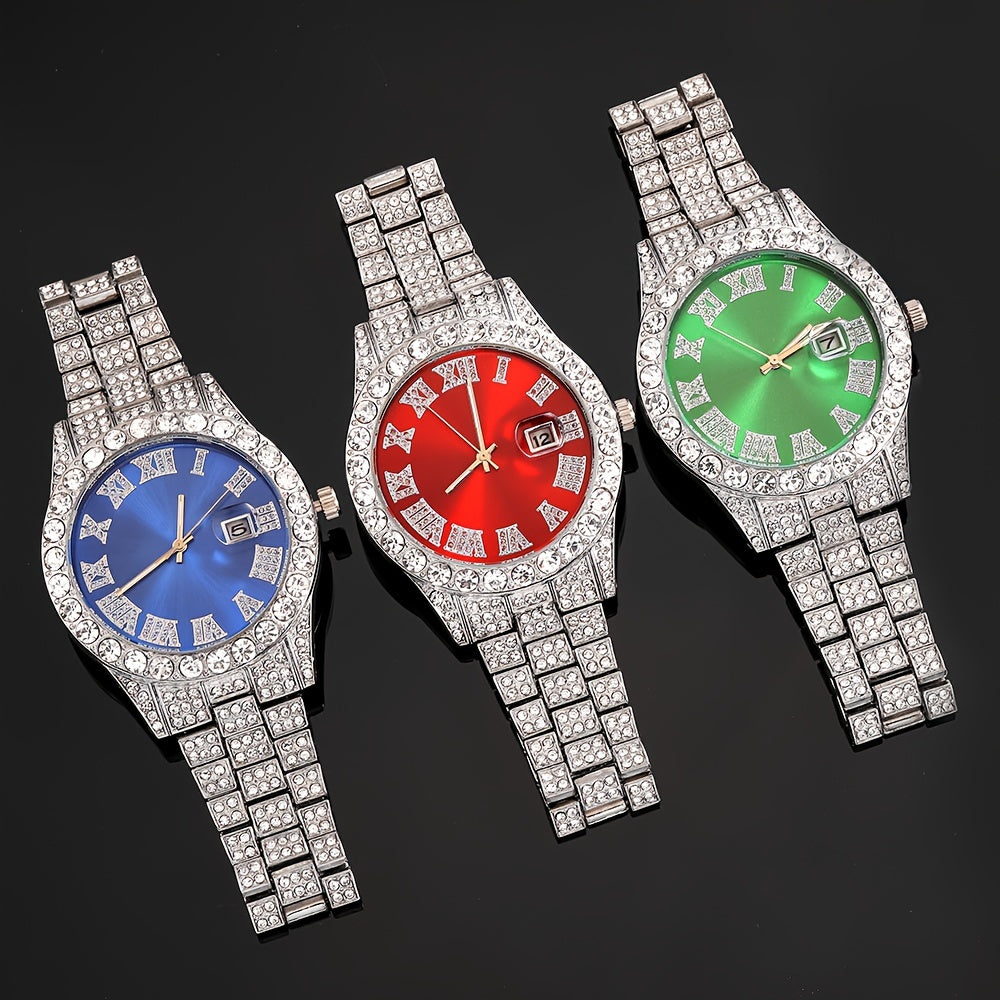 Men's Watch & Hip Hop Chain Set