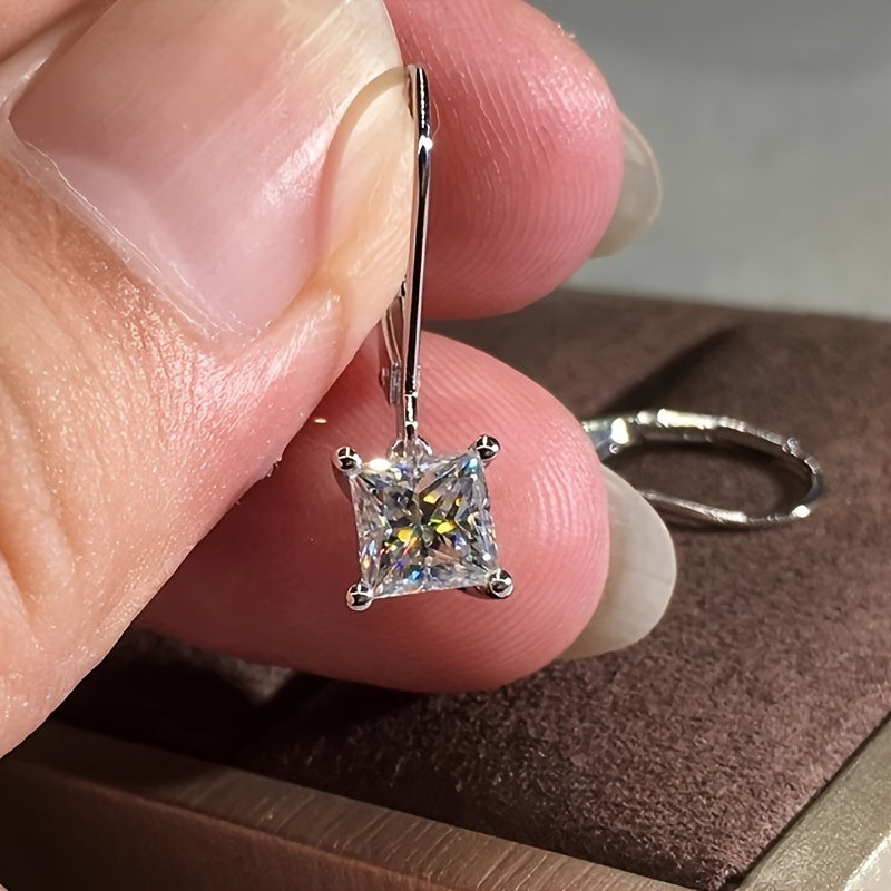 Elegant Square Zircon Hoop Earrings