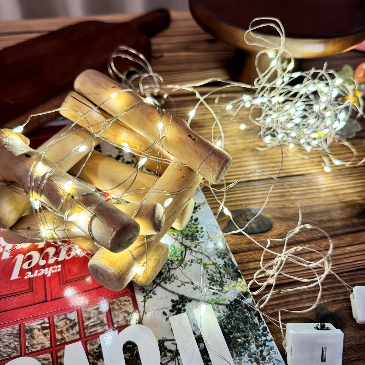 12 Pack LED Fairy Lights, 20 LEDs Silvery Wire String Lights, Battery Operated Starry Moon Lights For DIY Wedding Party Bedroom Christmas Thanksgiving Valentine's Day Mother's Day Favor Decoration (Warm White)