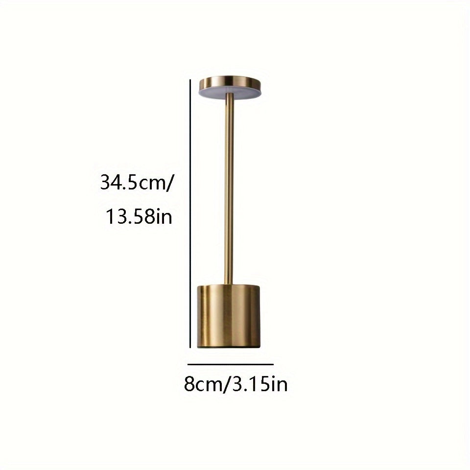 Modern Creative Metal Decorative Desk Lamp, Touch Control LED Table Lamp with Dimmable 3-Color Lighting, USB Charging, Perfect for Bedroom, Living Room, Office, and Home Decor - Solid Color, Polished Finish, Aluminum Base, Adjustable Lighting