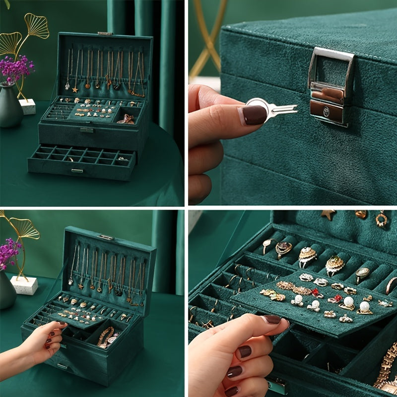 Vintage Lockable Jewelry Storage Box