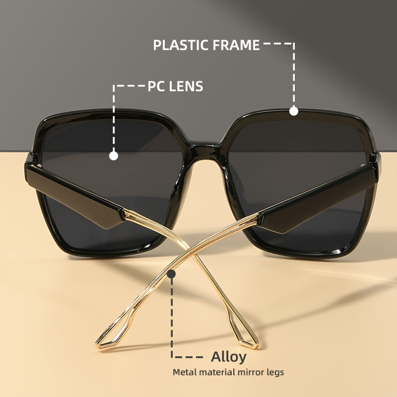 LINFEMAND Oversized Polygonal Sunglasses