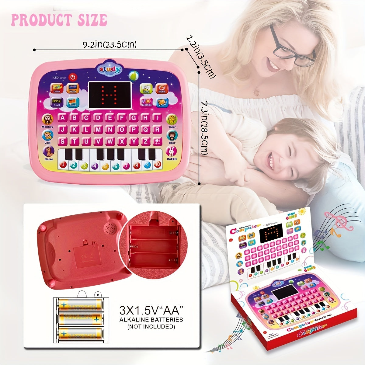 Interactive Toddler Learning Pad with LED Screen