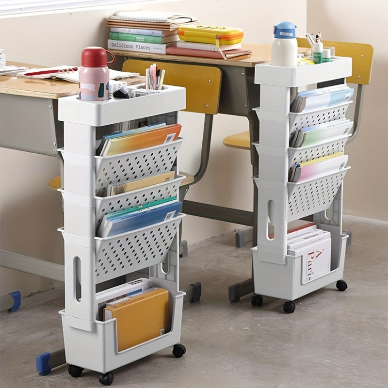 Roll Away Clutter: Minimalist Movable Bookshelf With Wheels For Organizing Books & More