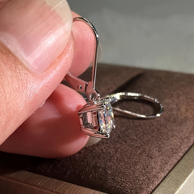 Elegant Square Zircon Hoop Earrings
