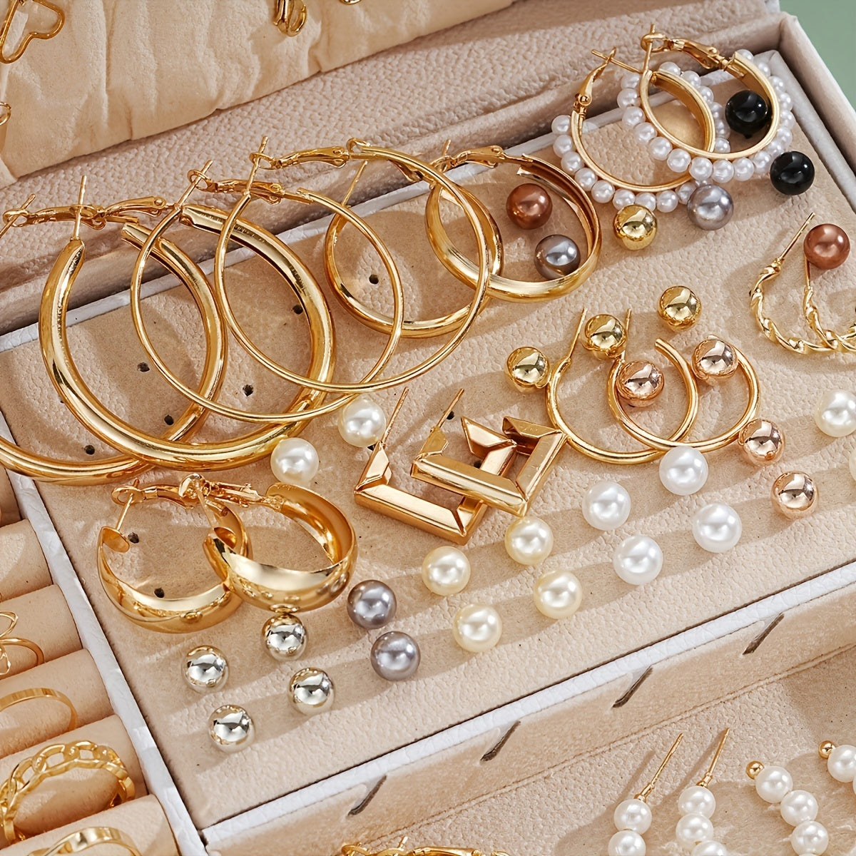 Chic Jewelry Set - 56pcs, for Daily Outfits & Parties