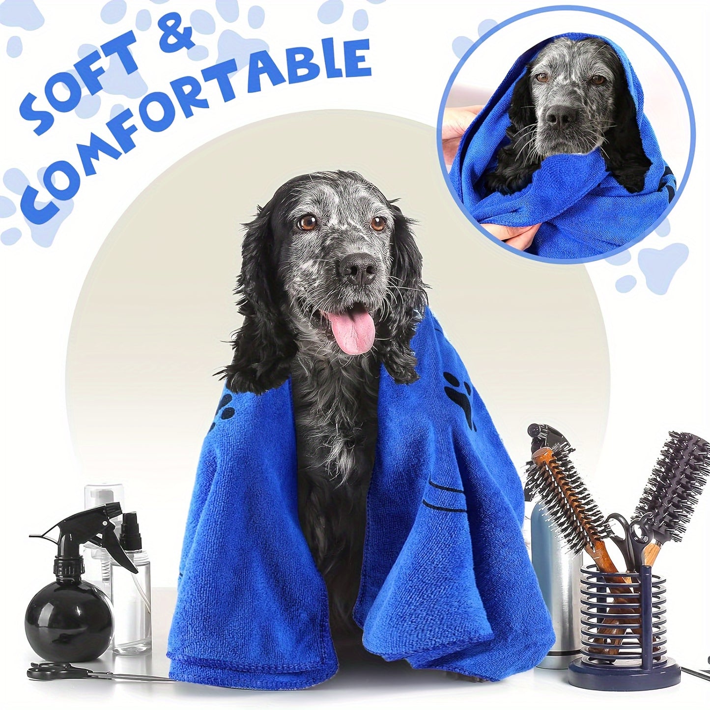 Quick-Drying Microfiber Dog Towel - Absorbent Pet Bath Product for Medium Dogs, Perfect for Drying Wet Paws and Fur