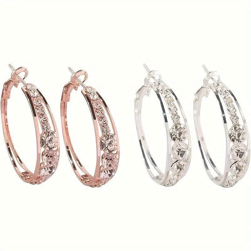 Exquisite Rhinestone Circle Earrings