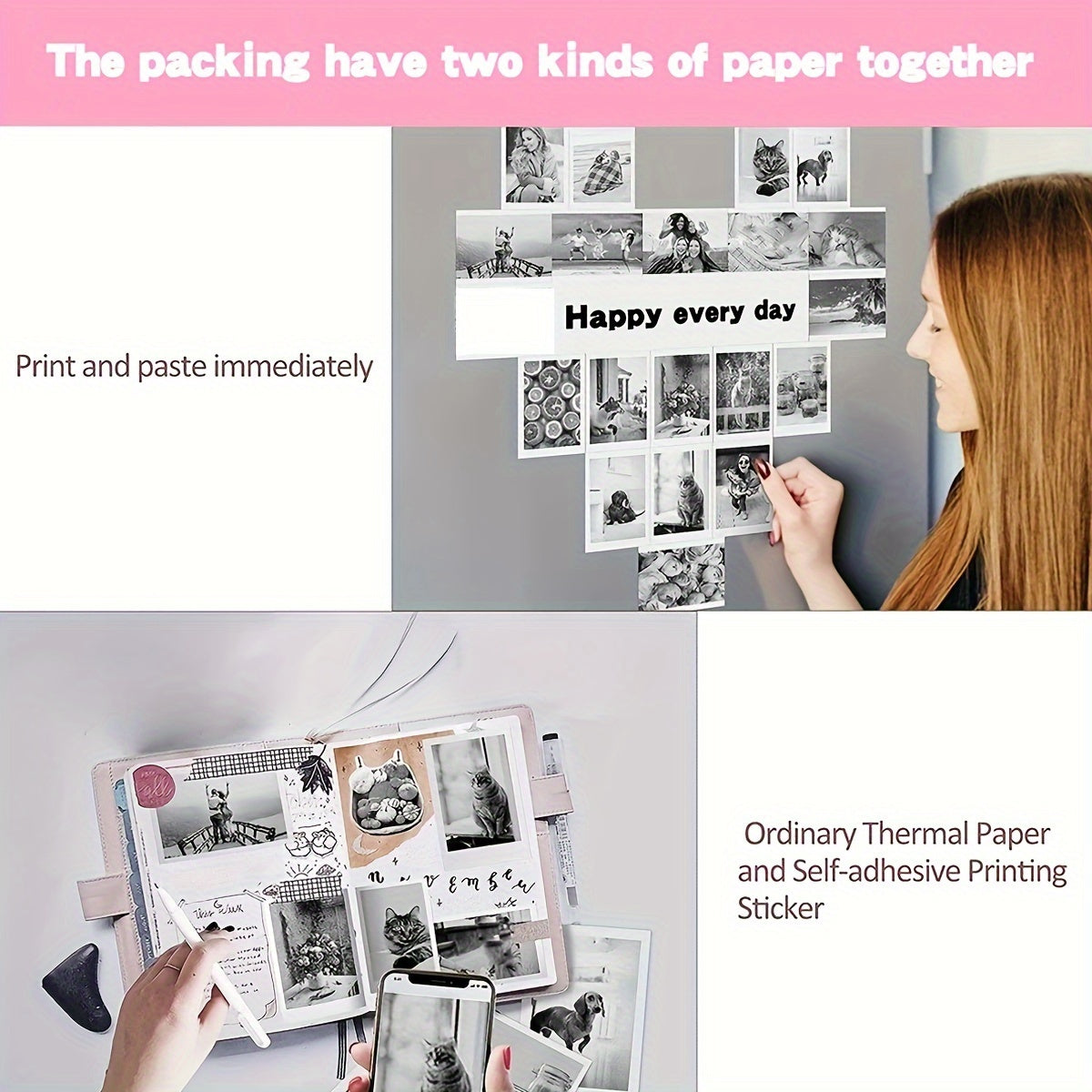 Compact & Wireless Portable Mini Printer For Photos, Labels, Receipts & More