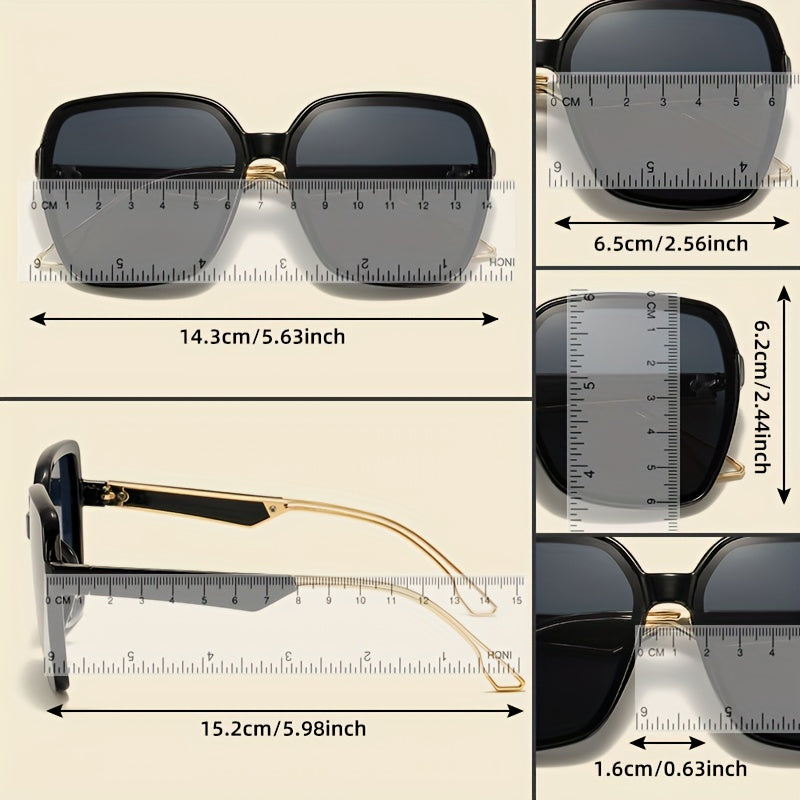 LINFEMAND Oversized Polygonal Sunglasses
