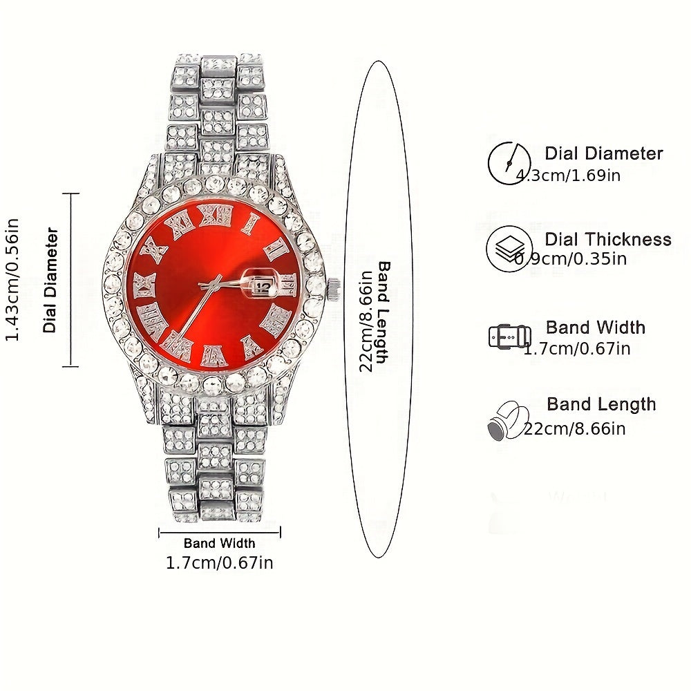 Men's Watch & Hip Hop Chain Set