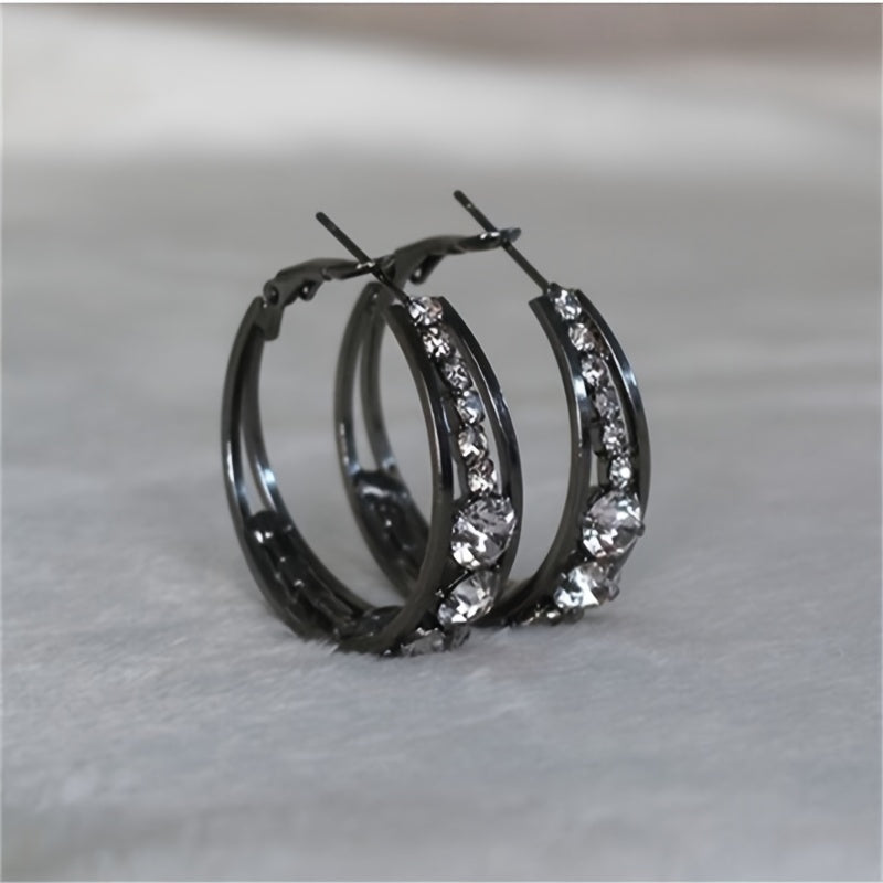 Exquisite Rhinestone Circle Earrings