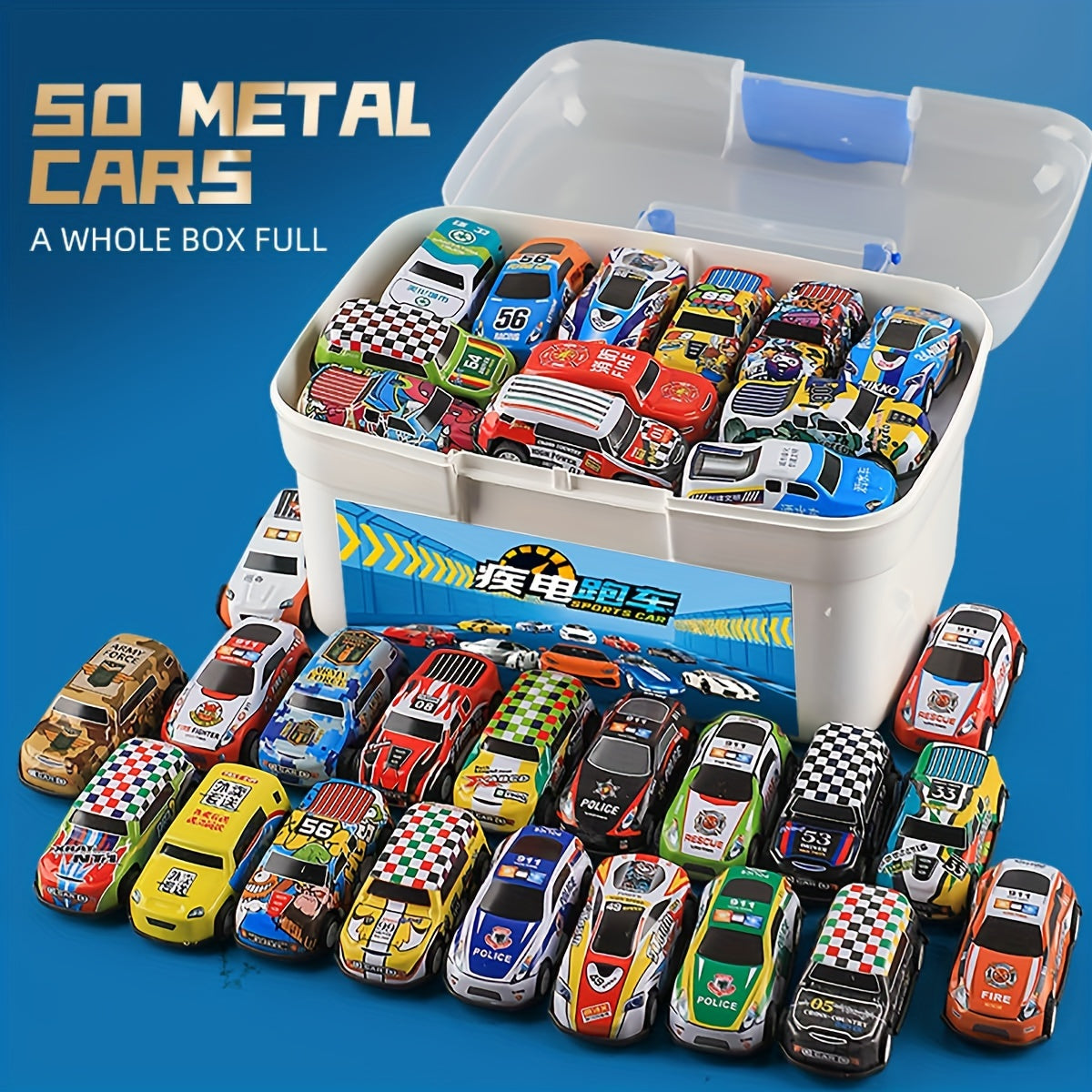 50PCS Pull Back Cars Set