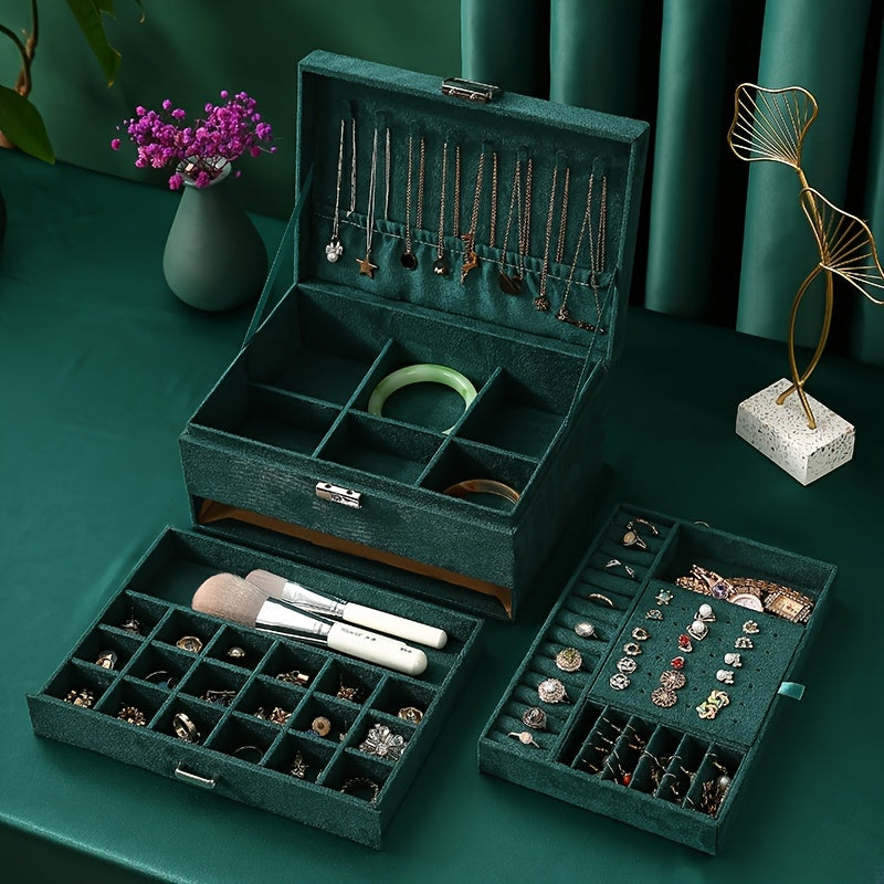 Vintage Lockable Jewelry Storage Box