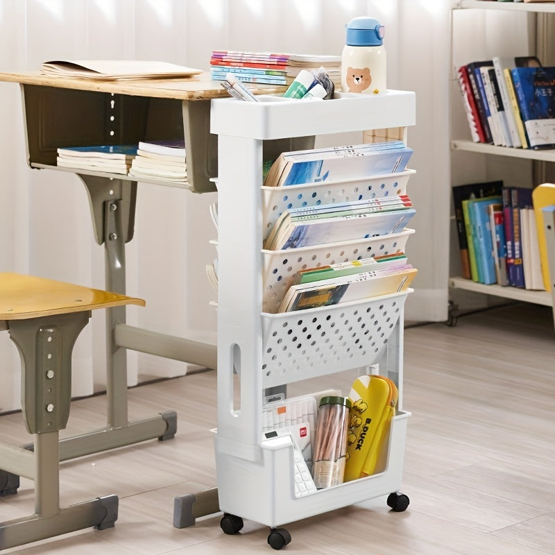 Roll Away Clutter: Minimalist Movable Bookshelf With Wheels For Organizing Books & More