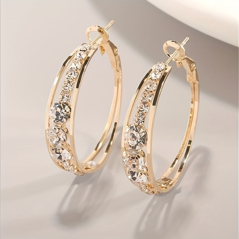 Exquisite Rhinestone Circle Earrings