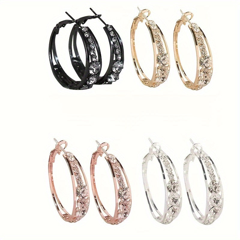 Exquisite Rhinestone Circle Earrings