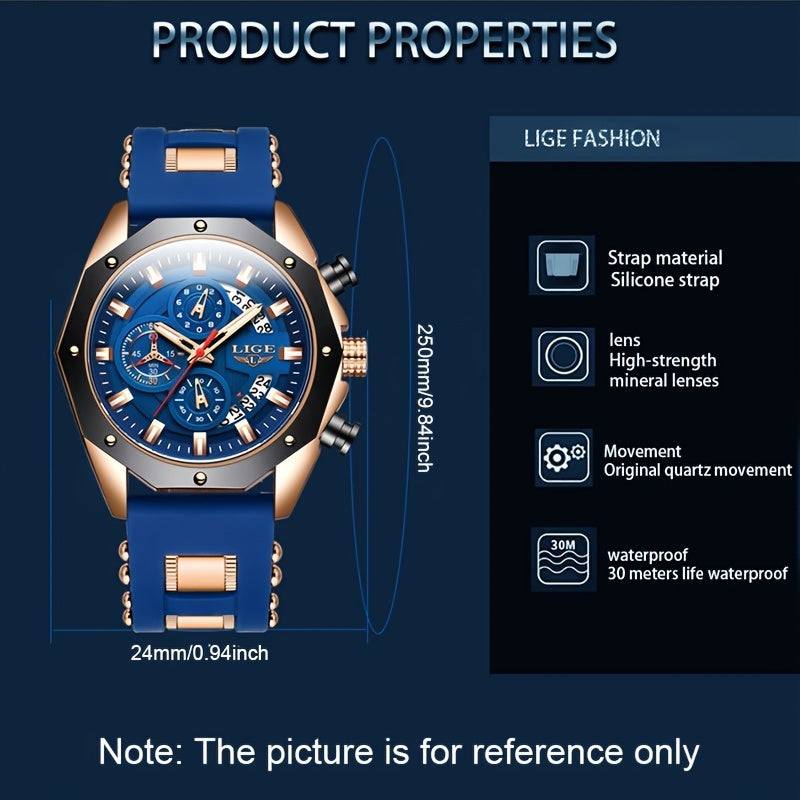 LIGE Men's Luxury Sport Watch