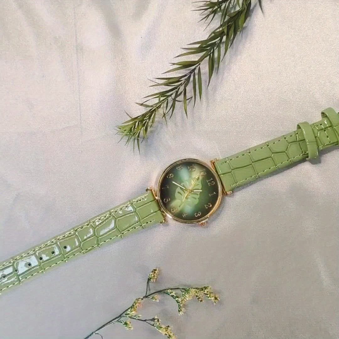 Fashion Leaf Women's Watch Set