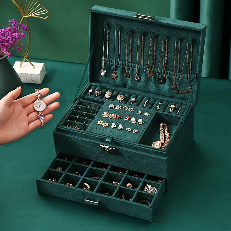 Vintage Lockable Jewelry Storage Box
