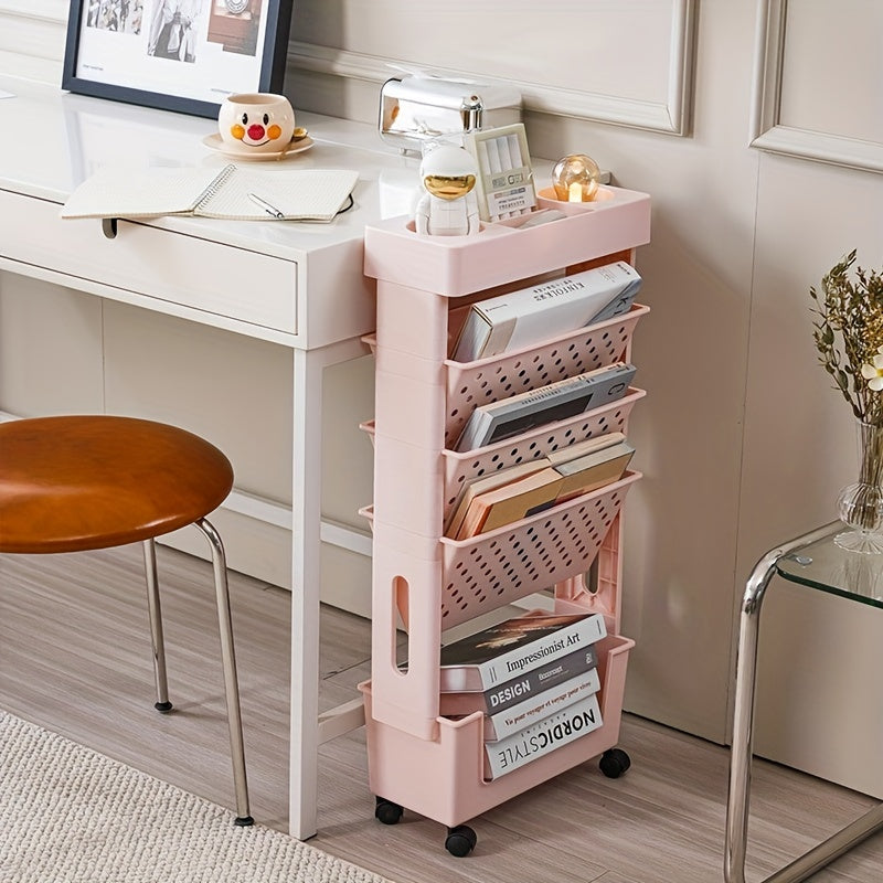Roll Away Clutter: Minimalist Movable Bookshelf With Wheels For Organizing Books & More