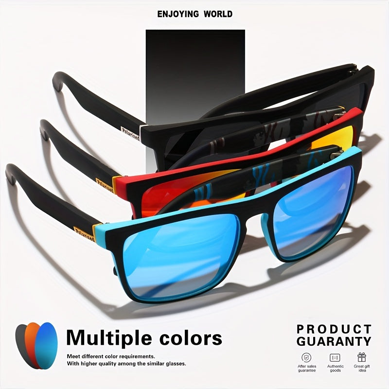 3-Pair Polarized Square Fashion Glasses