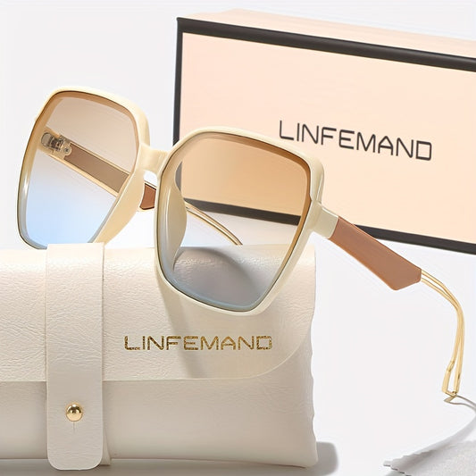 LINFEMAND Oversized Polygonal Sunglasses