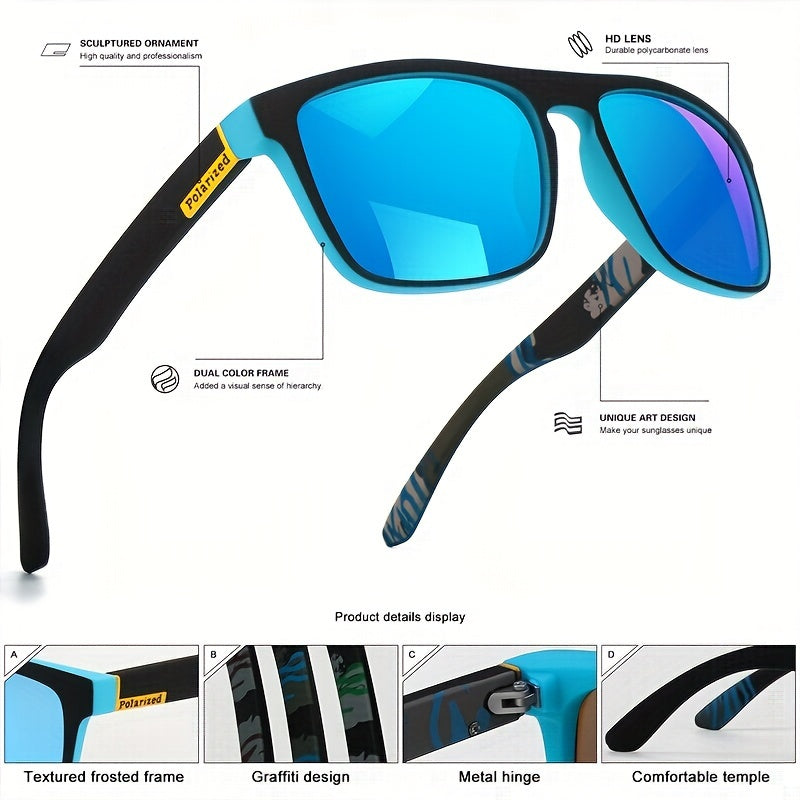 3-Pair Polarized Square Fashion Glasses