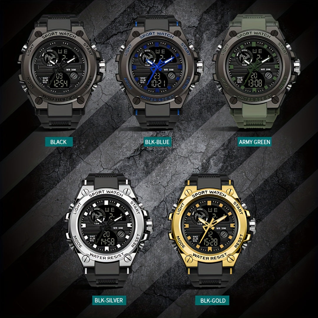 Men's Outdoor LED Dual Display Watch