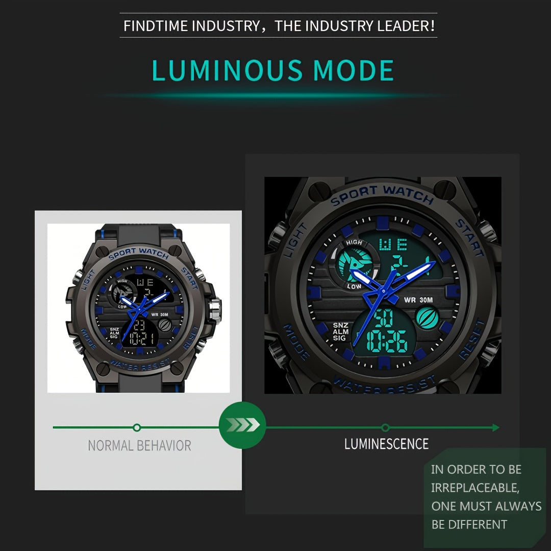 Men's Outdoor LED Dual Display Watch