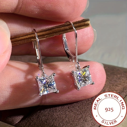 Elegant Square Zircon Hoop Earrings