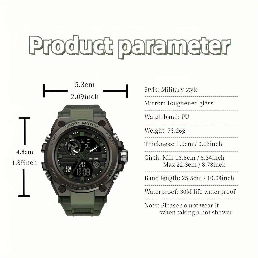 Men's Outdoor LED Dual Display Watch