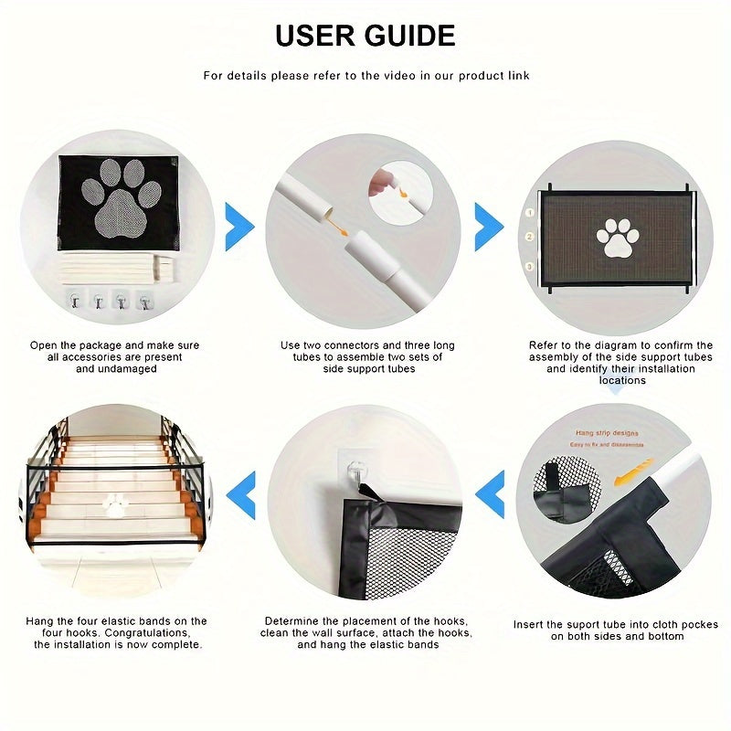 Portable Pet Safety Gate - Secure Mesh Fence