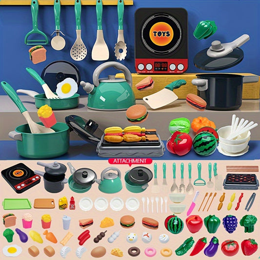 Kids Kitchen Toys Set - Pretend Cooking Game Accessories